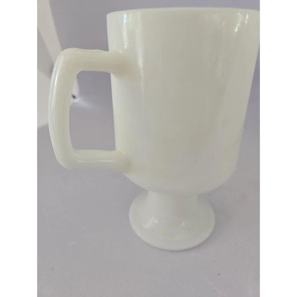 RARE Vintage McDonald's Sunshine White Milk Glass Pedestal Footed Mug